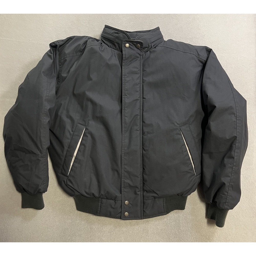 VTG Members Only Down Puffer Jacket Men's Size 40 Gray Full Zip Fleece Lined 90s